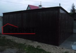 Garaż blaszany 6×6 m + spad do tyłu